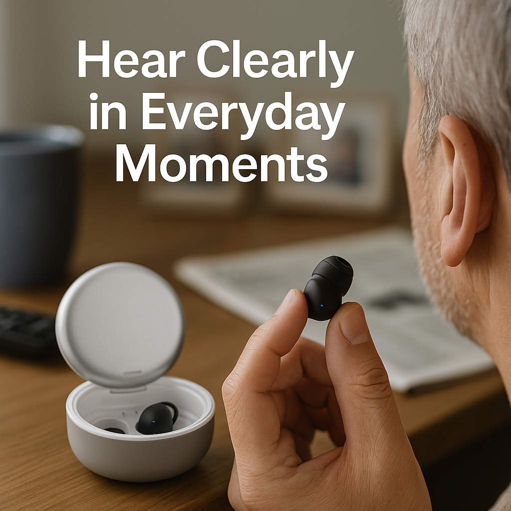 Ear Sound Hub Bluetooth Hearing Aids (12-Channel) — Clearer conversations without the clinic visit