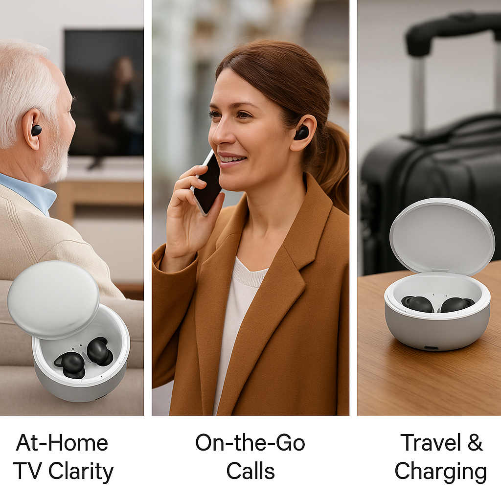 Ear Sound Hub Bluetooth Hearing Aids (12-Channel) — Clearer conversations without the clinic visit