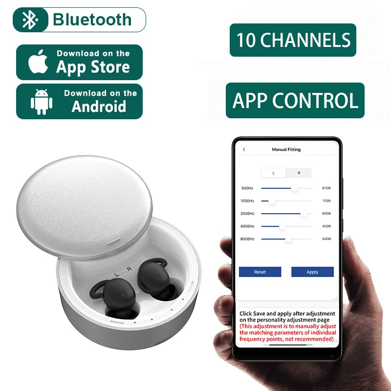 Ear Sound Hub Bluetooth Hearing Aids (12-Channel) — Clearer conversations without the clinic visit