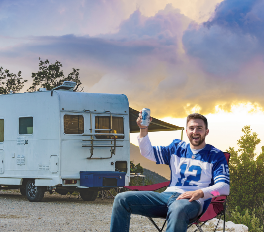 Football Team Logo Quad Folding Chair with Cup Holder & Carry Bag