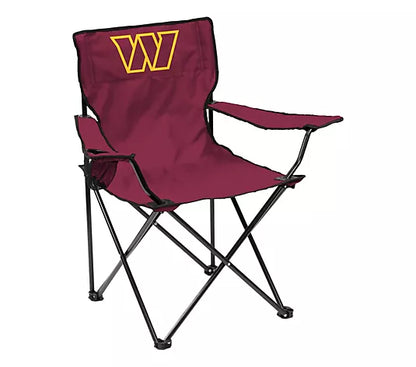 Football Team Logo Quad Folding Chair with Cup Holder & Carry Bag