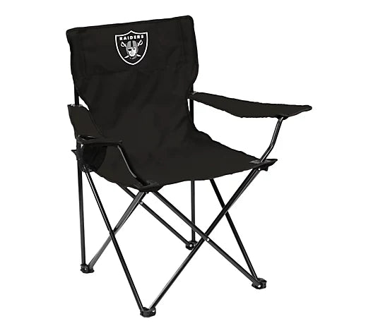 Football Team Logo Quad Folding Chair with Cup Holder & Carry Bag