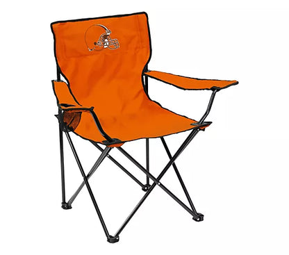 Football Team Logo Quad Folding Chair with Cup Holder & Carry Bag