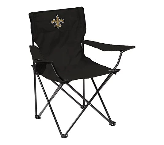 Football Team Logo Quad Folding Chair with Cup Holder & Carry Bag