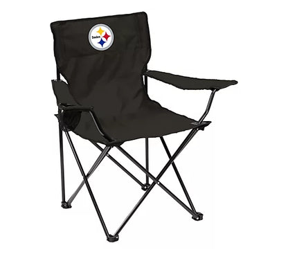 Football Team Logo Quad Folding Chair with Cup Holder & Carry Bag
