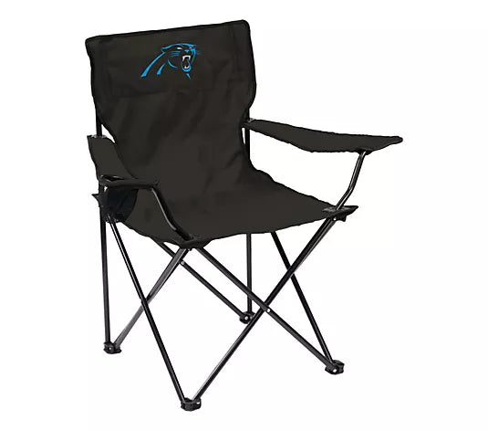Football Team Logo Quad Folding Chair with Cup Holder & Carry Bag