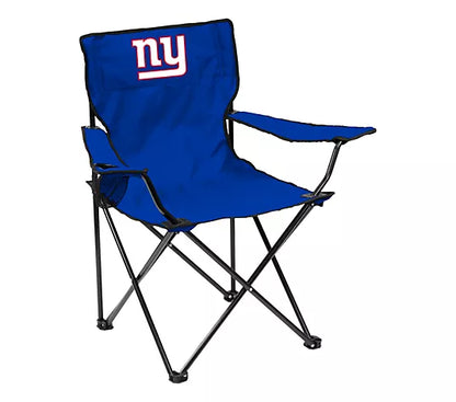 Football Team Logo Quad Folding Chair with Cup Holder & Carry Bag