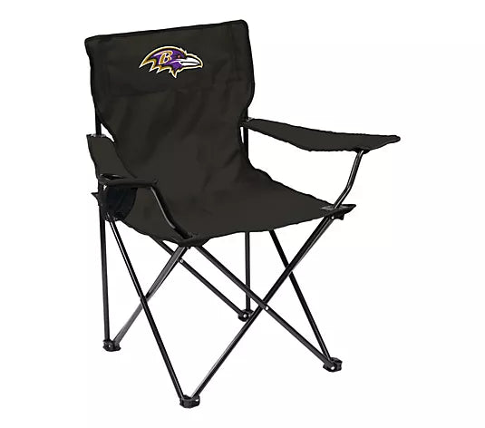 Football Team Logo Quad Folding Chair with Cup Holder & Carry Bag